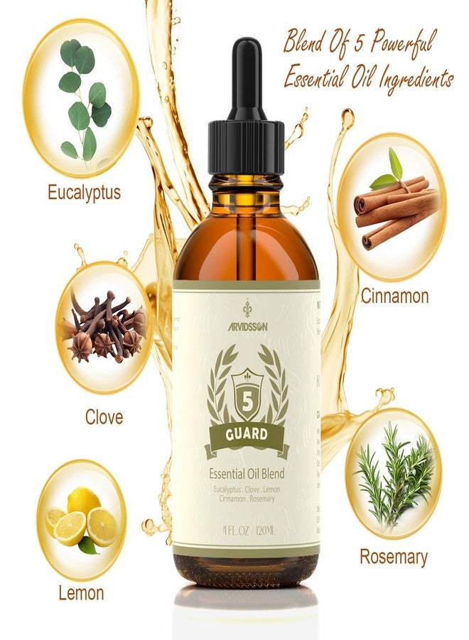 ARVIDSSON Five Guard Essential Oil Blend 4 Fl. Oz (120ml), Guards Essential Oil Blends of Clove, Eucalyptus, Lemon, Cinnamon, Rosemary Oils, A Refreshing Experience for Home - Image 2